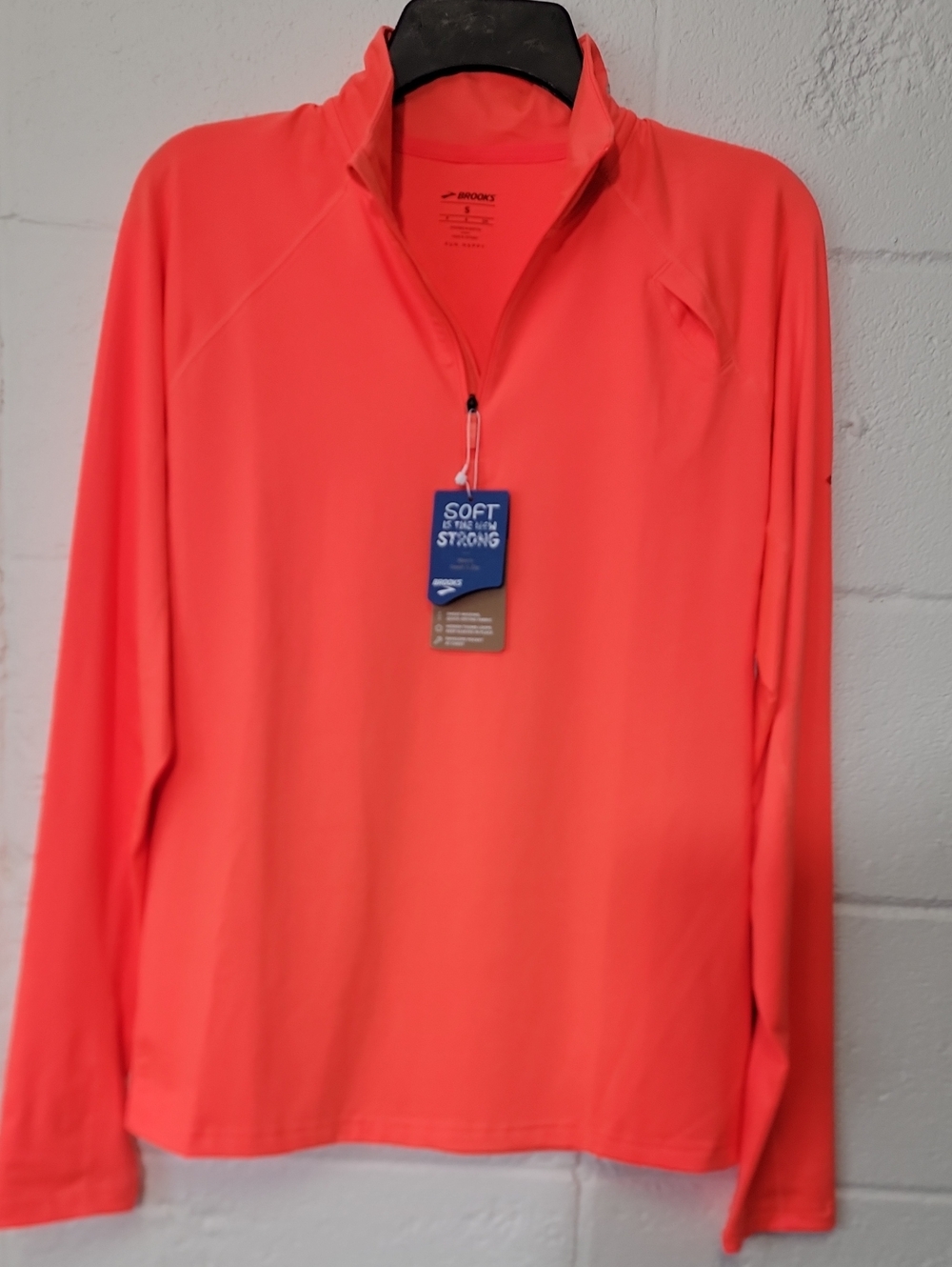 Brooks Coral Long-Sleeve Half-Zip Swim Rash Guard